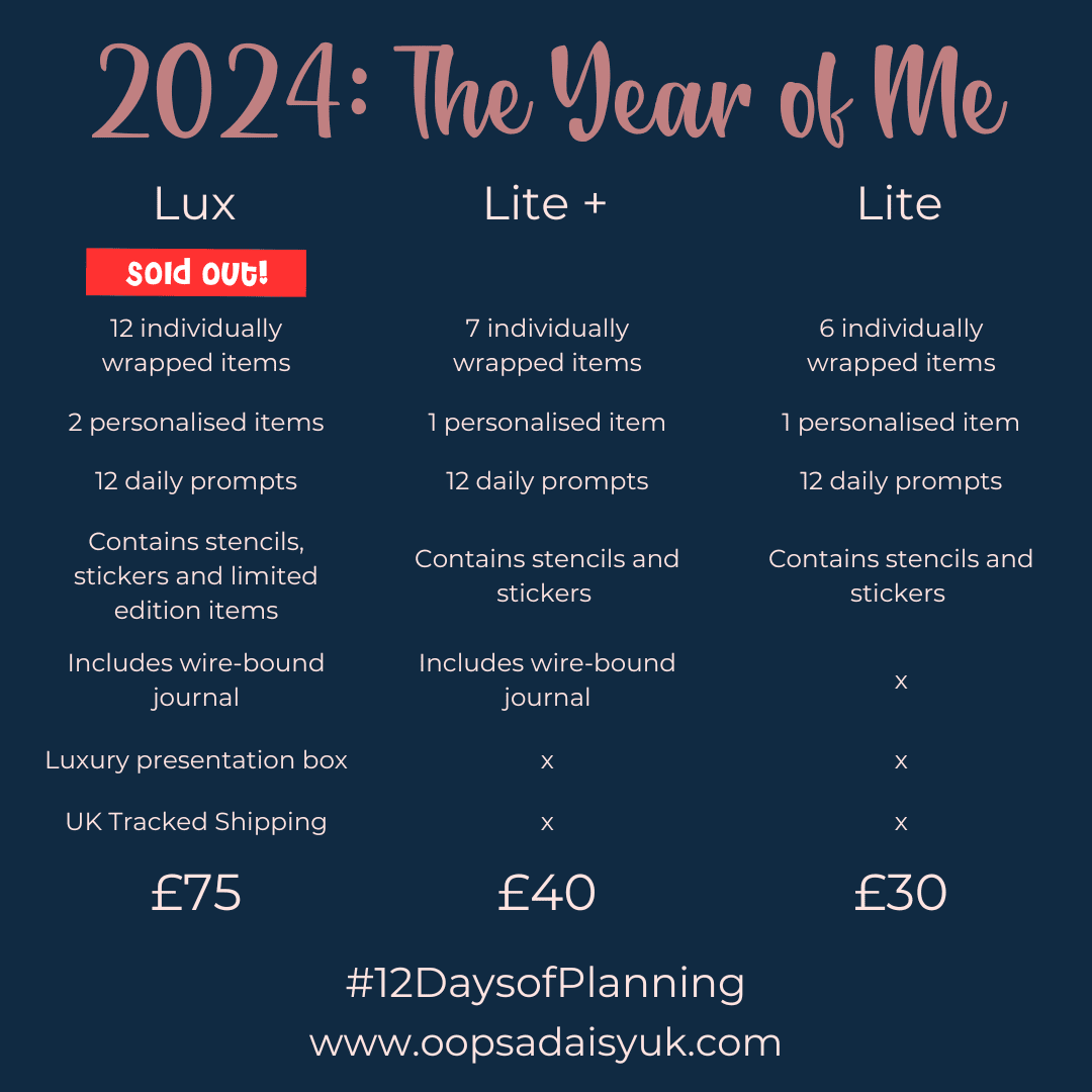 12 Days of Planning 2024 - The Year of Me!