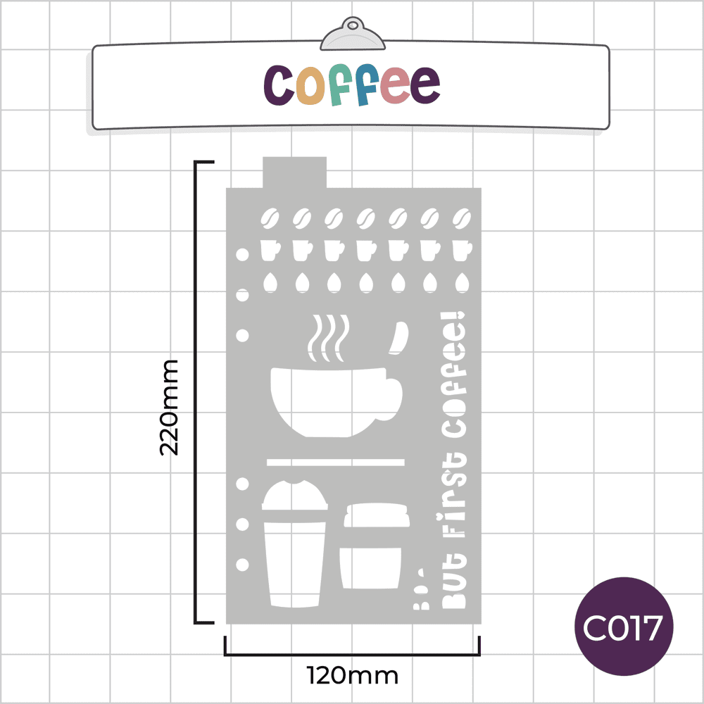 Coffee Addict Tracker - Classic A5 Journal Stencil