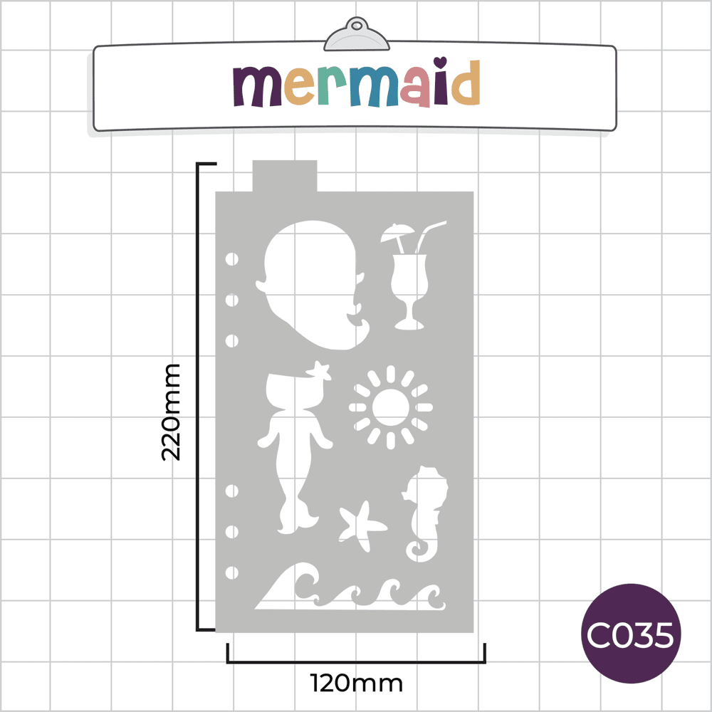 Summer Mermaid Seaside - Classic A5 Journal Stencil