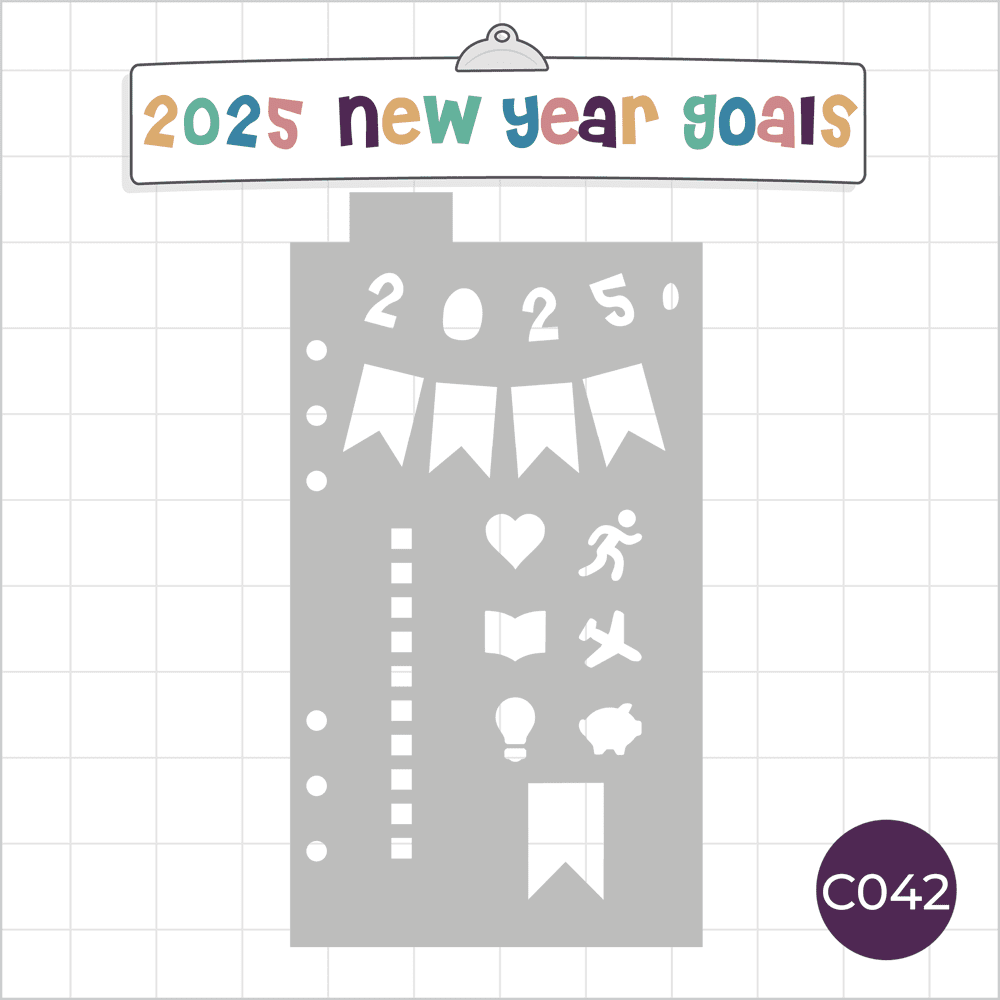 2025 New Year Goals / Resolutions - Classic A5 Journal Stencil