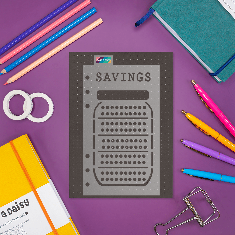 Mason Jar Savings Tracker - Classic A5 Journal Stencil