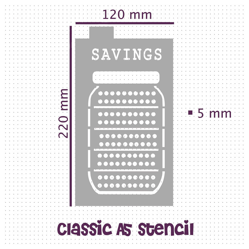 Mason Jar Savings Tracker - Classic A5 Journal Stencil