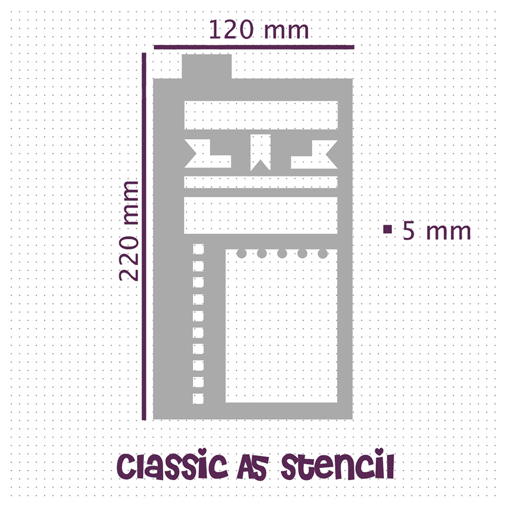 Vertical Weekly Spread - Classic A5 Journal Stencil