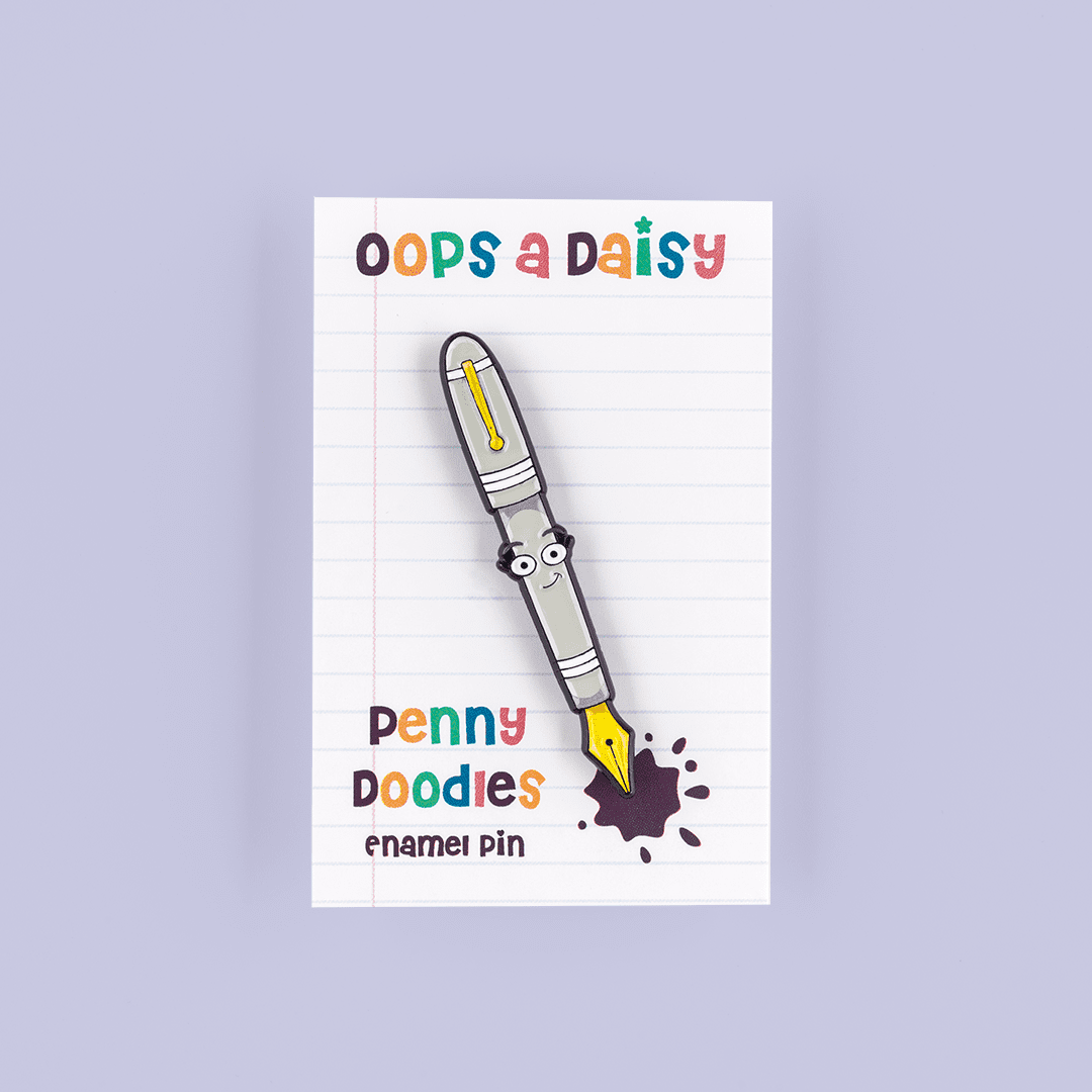 Penny Doodles - Fountain Pen - Enamel Pin Badge