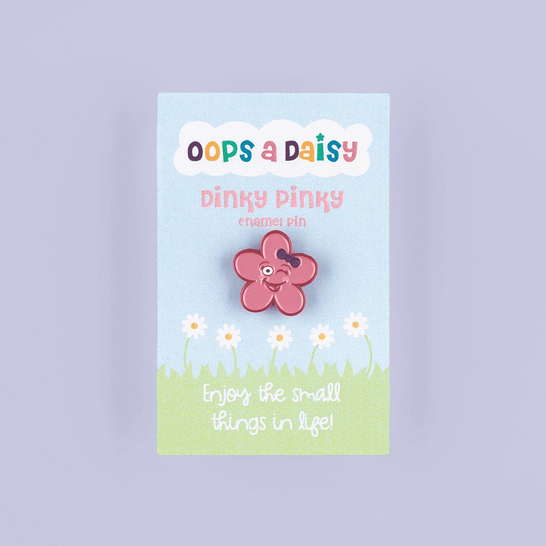 Dinky Pinky - Pink Daisy - Enamel Pin Badge