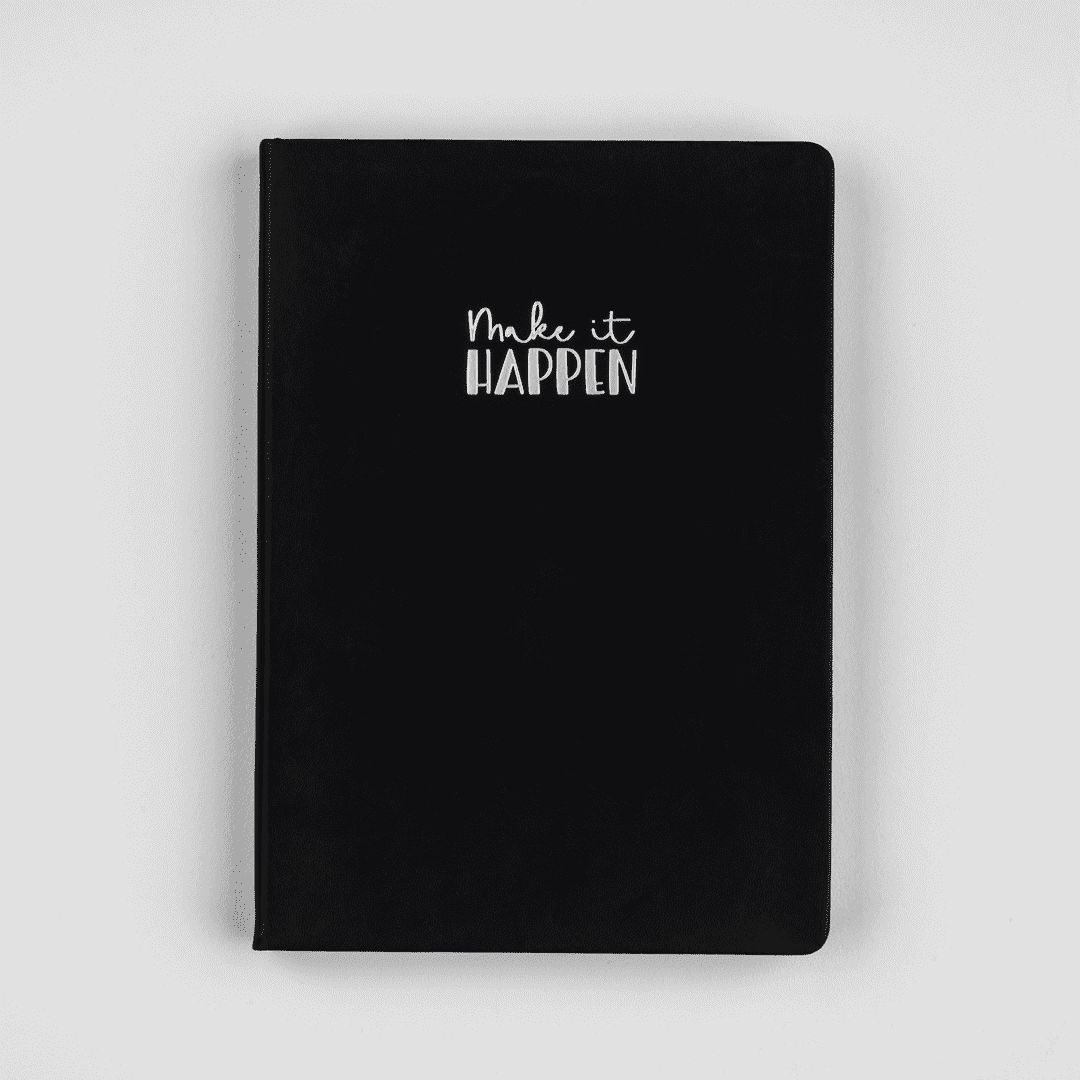 B5 Black Dot Grid Journal - Make It Happen