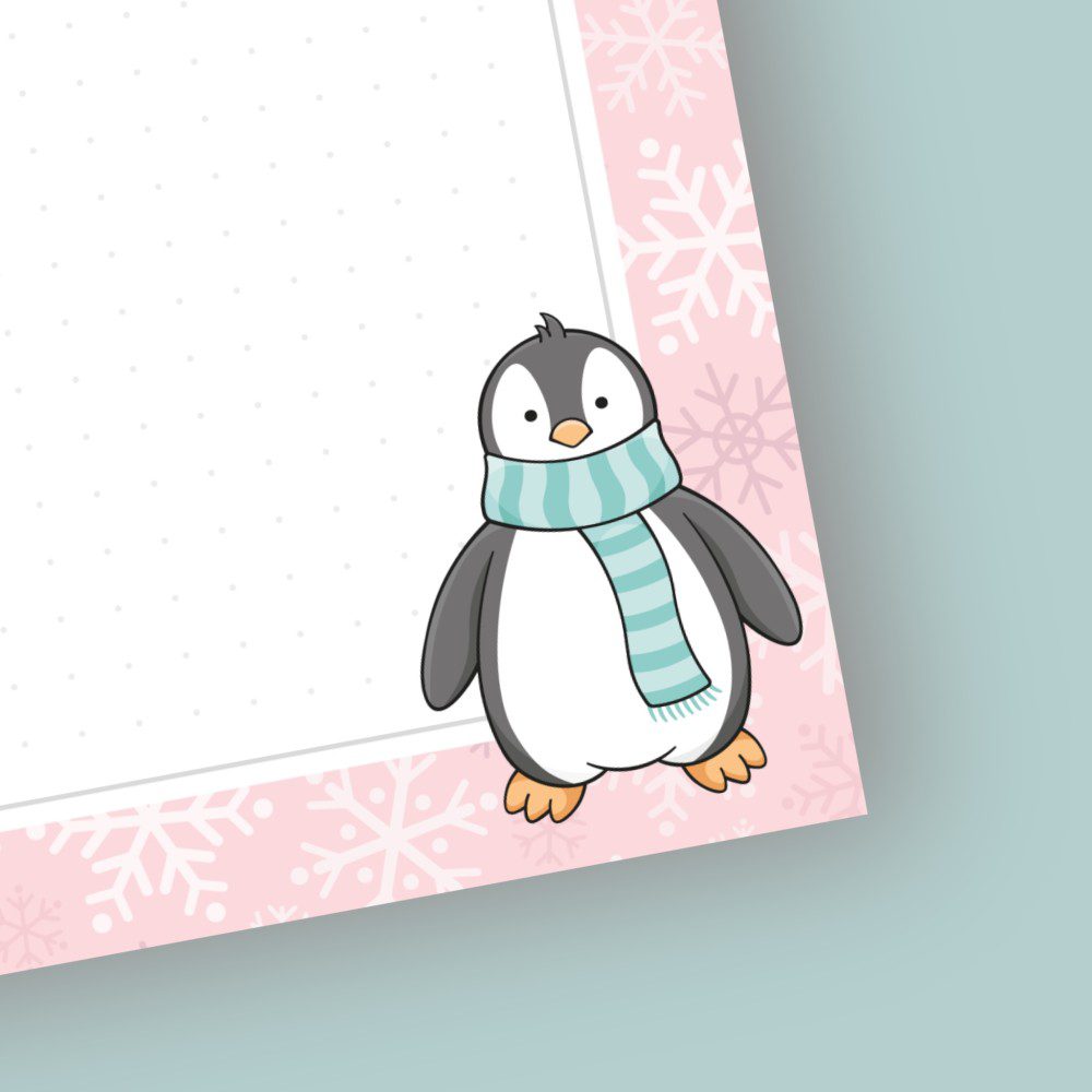 Let It Snow - Penguin - A6 Notepad