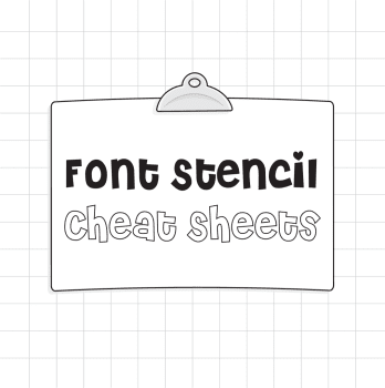 Font Stencil Cheat Sheets