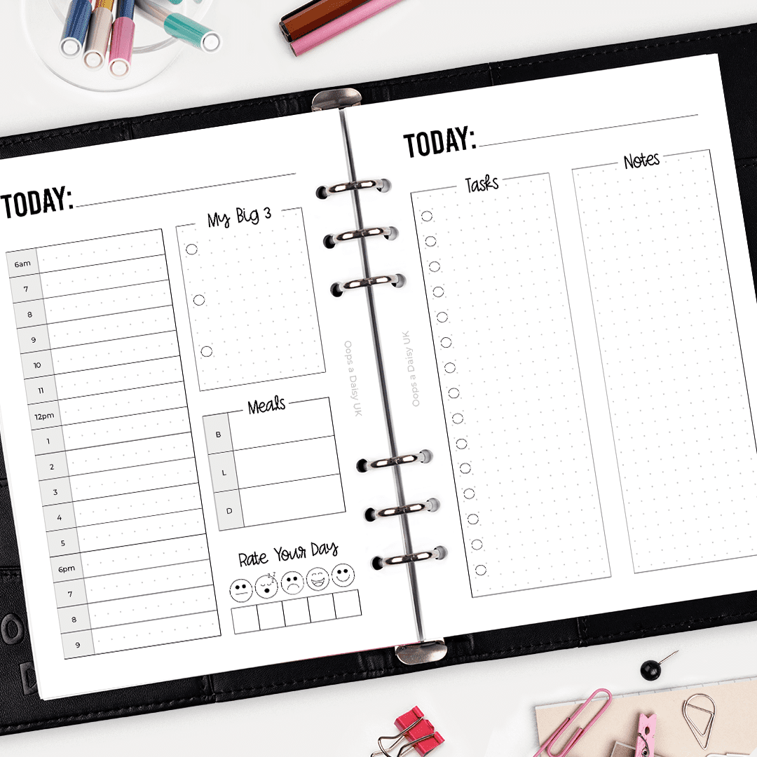 Daily Time Log - A5 Hybrid Planner Inserts