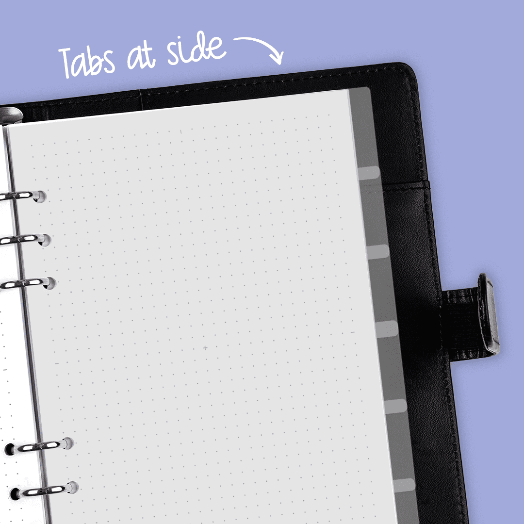 Frosted 6-Part Side Tab Planner Dividers (A5)