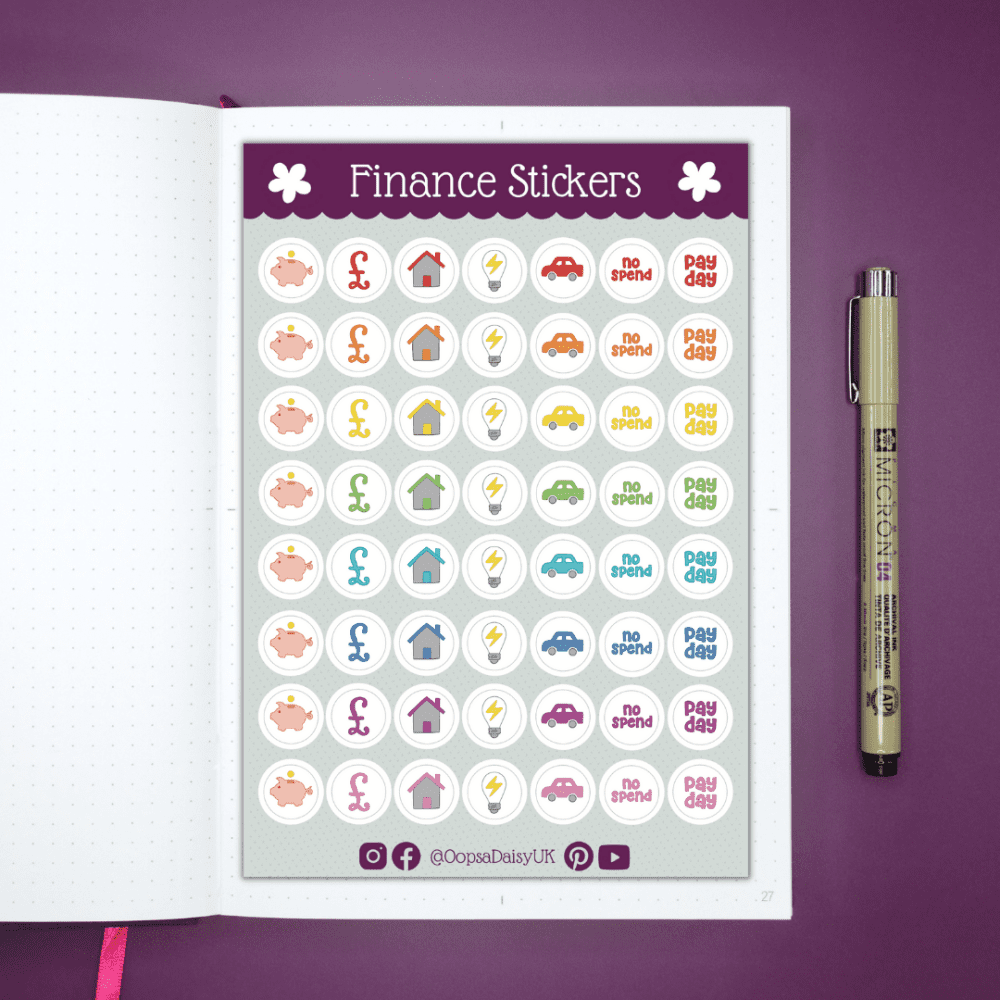 Finance Icons - A5 Sticker Sheet