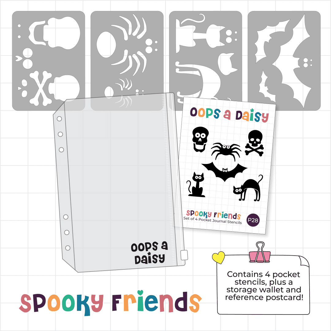 Spooky Friends - Pocket Journal Stencils - Set of 4