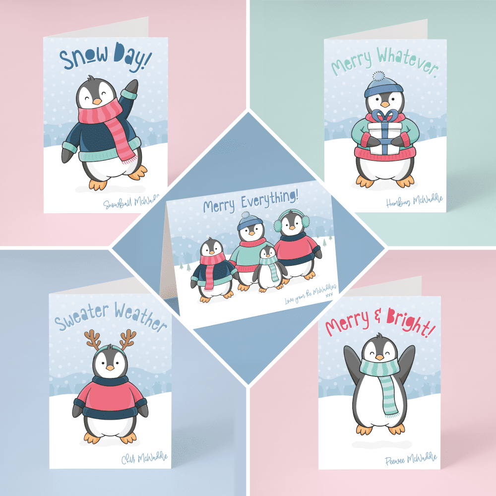 McWaddles Penguin Christmas Cards (Choice of 5 designs)