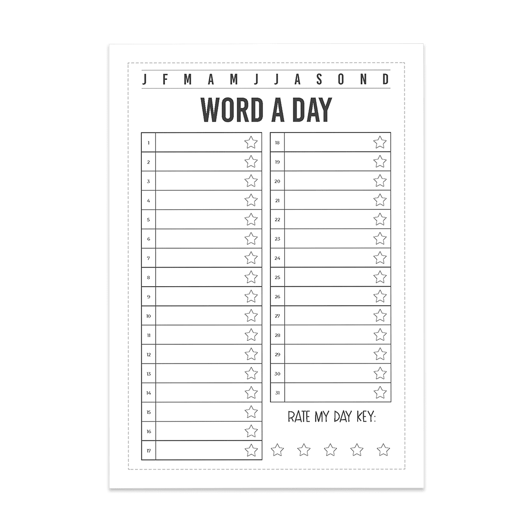 Word A Day - Super Easy Sticker Sheet (A5)