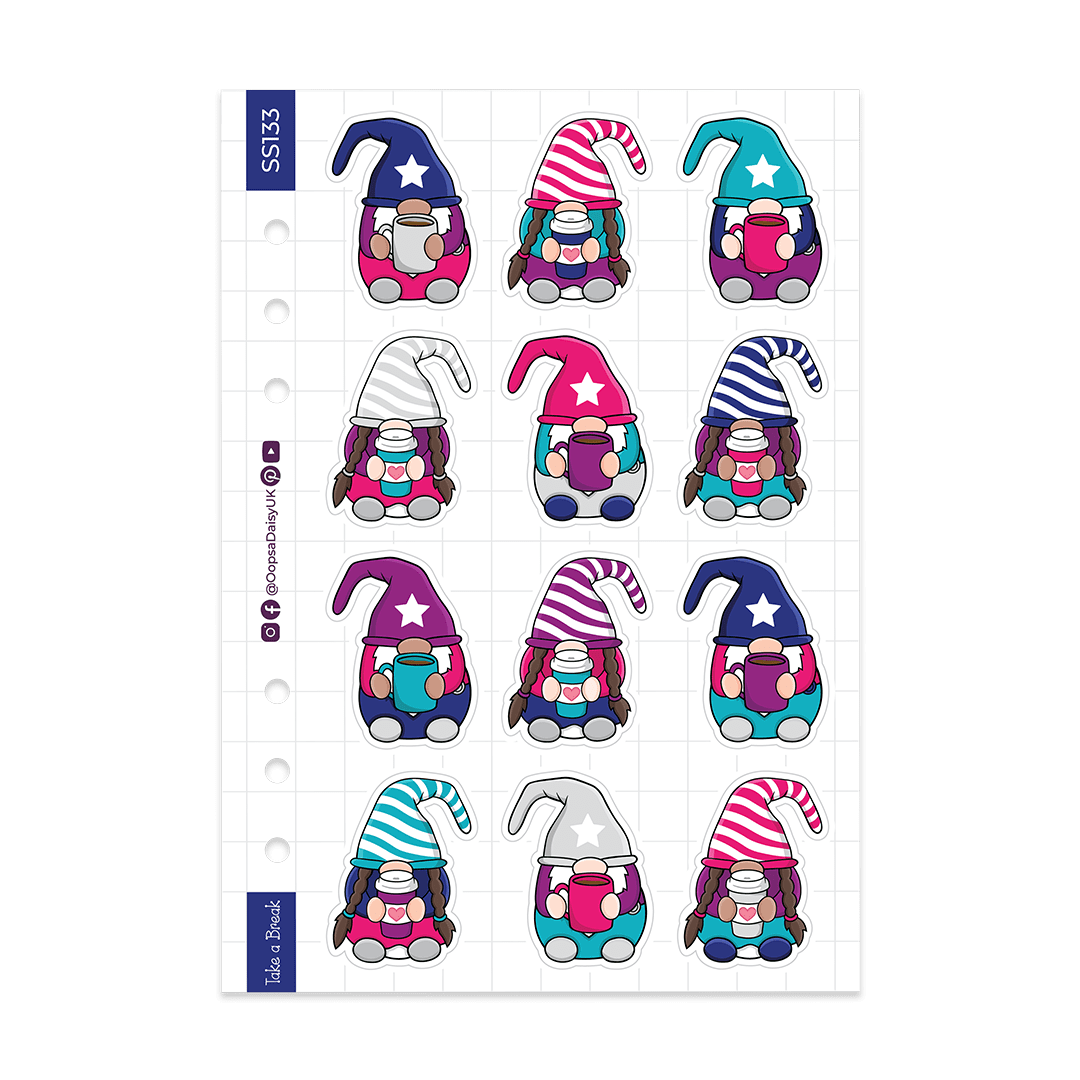 Coffee Gonks - A5 Sticker Sheet