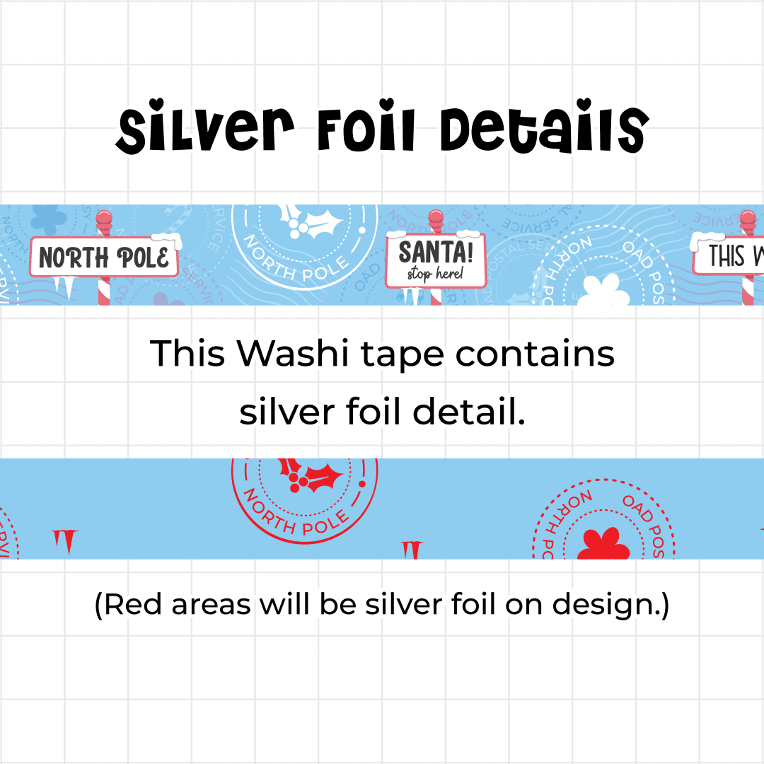 North Pole - Silver Foil Washi Tape